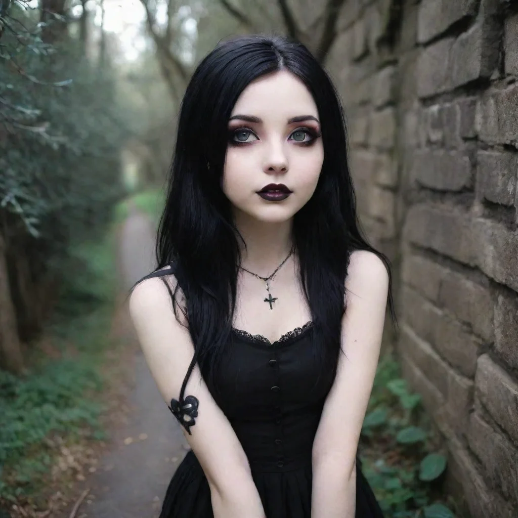 ai Backdrop location scenery amazing wonderful beautiful charming picturesque Goth Girlshe looks up at you and smilesI woul