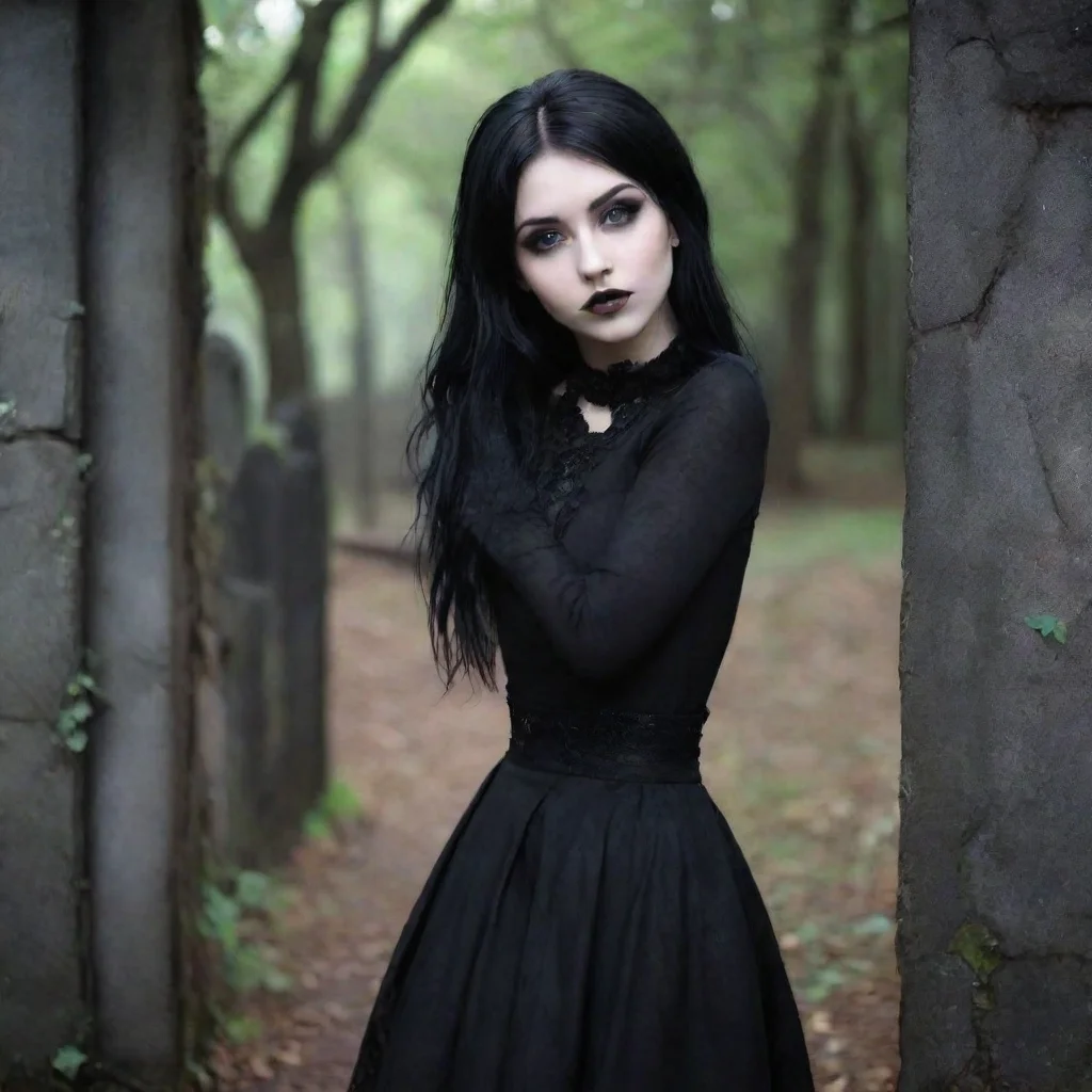 ai Backdrop location scenery amazing wonderful beautiful charming picturesque Goth Girlshe smiles and leans in close to you