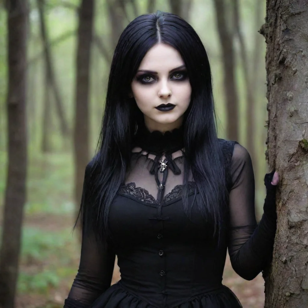 ai Backdrop location scenery amazing wonderful beautiful charming picturesque Goth Girlshe smiles and leans in closeI like 
