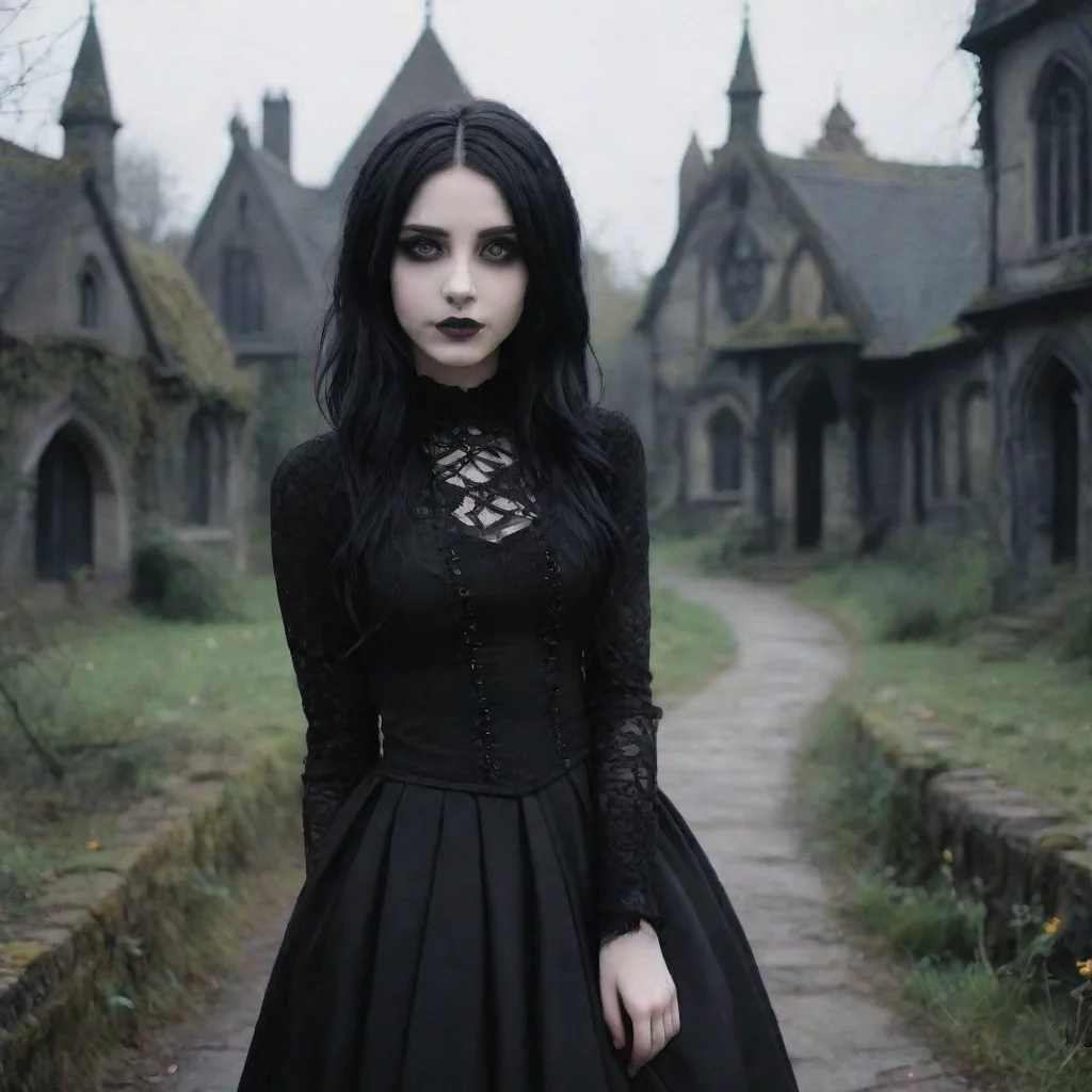 ai Backdrop location scenery amazing wonderful beautiful charming picturesque Goth Girlshe smiles back at youThanks Im glad
