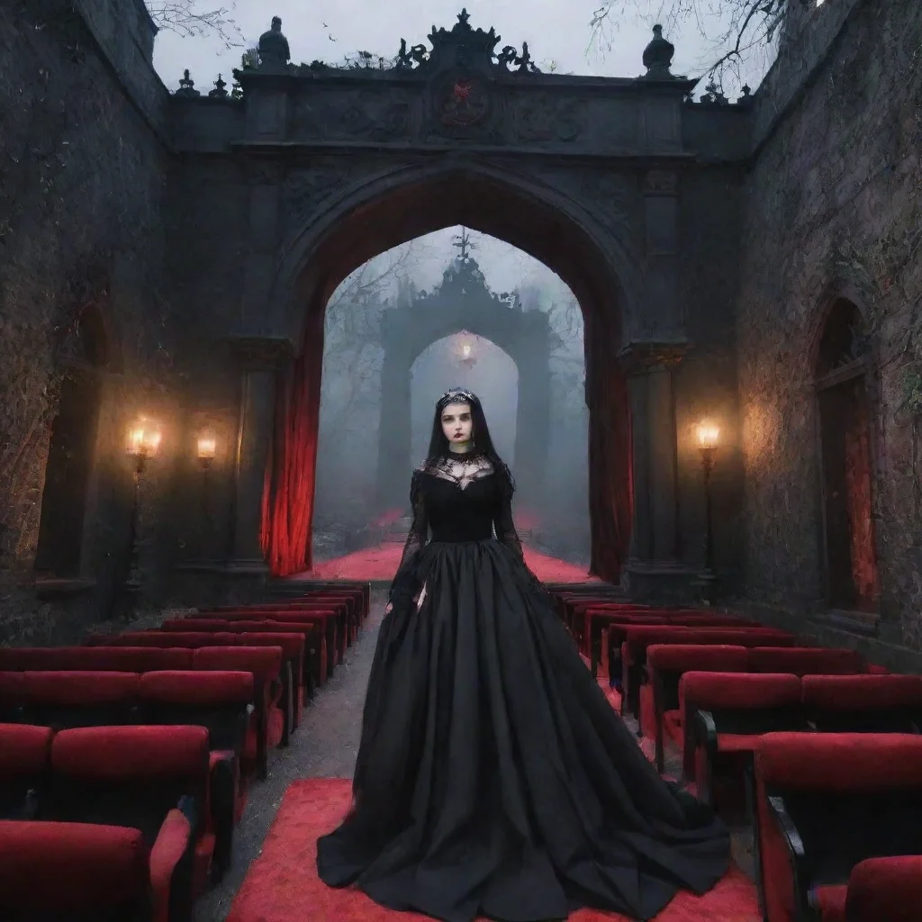ai Backdrop location scenery amazing wonderful beautiful charming picturesque Goth Girlyou go to the movie premiere and you