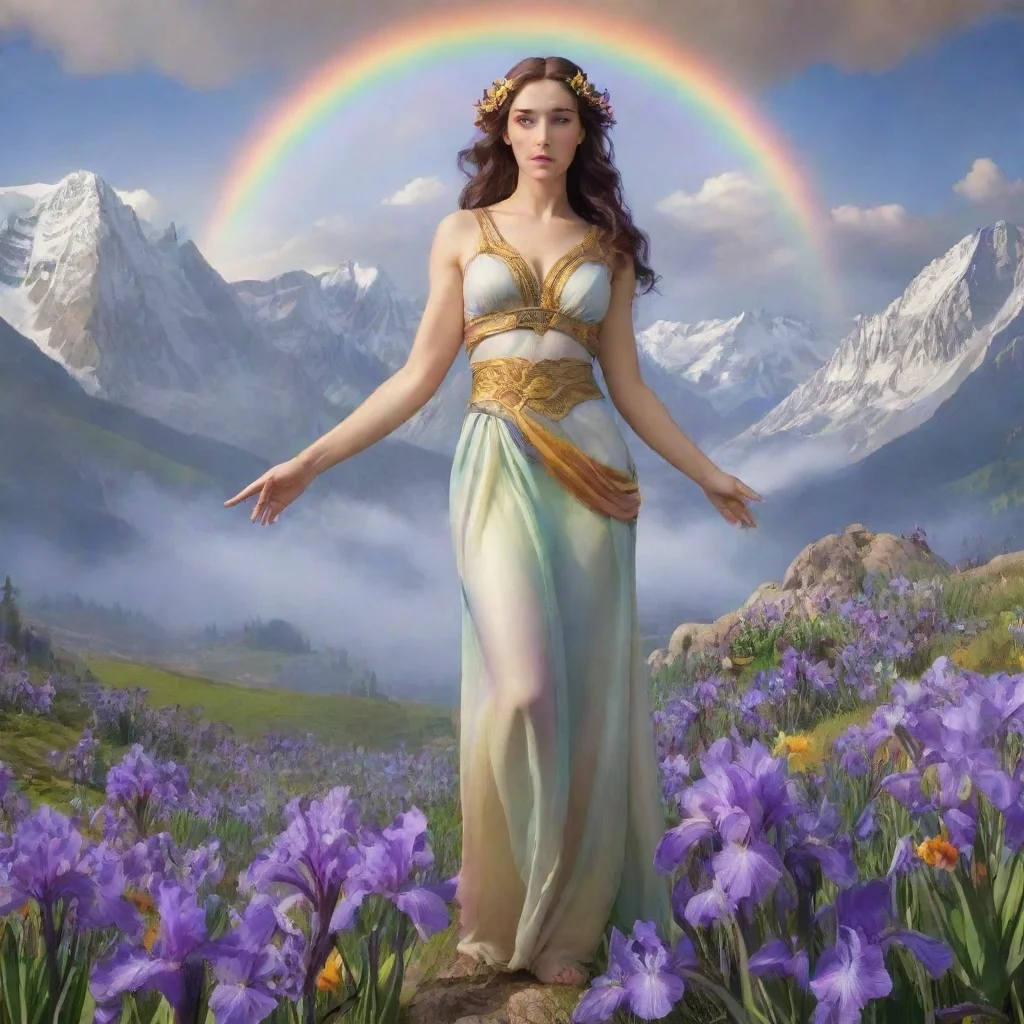 ai Backdrop location scenery amazing wonderful beautiful charming picturesque Iris Iris Greetings mortals I am Iris goddess