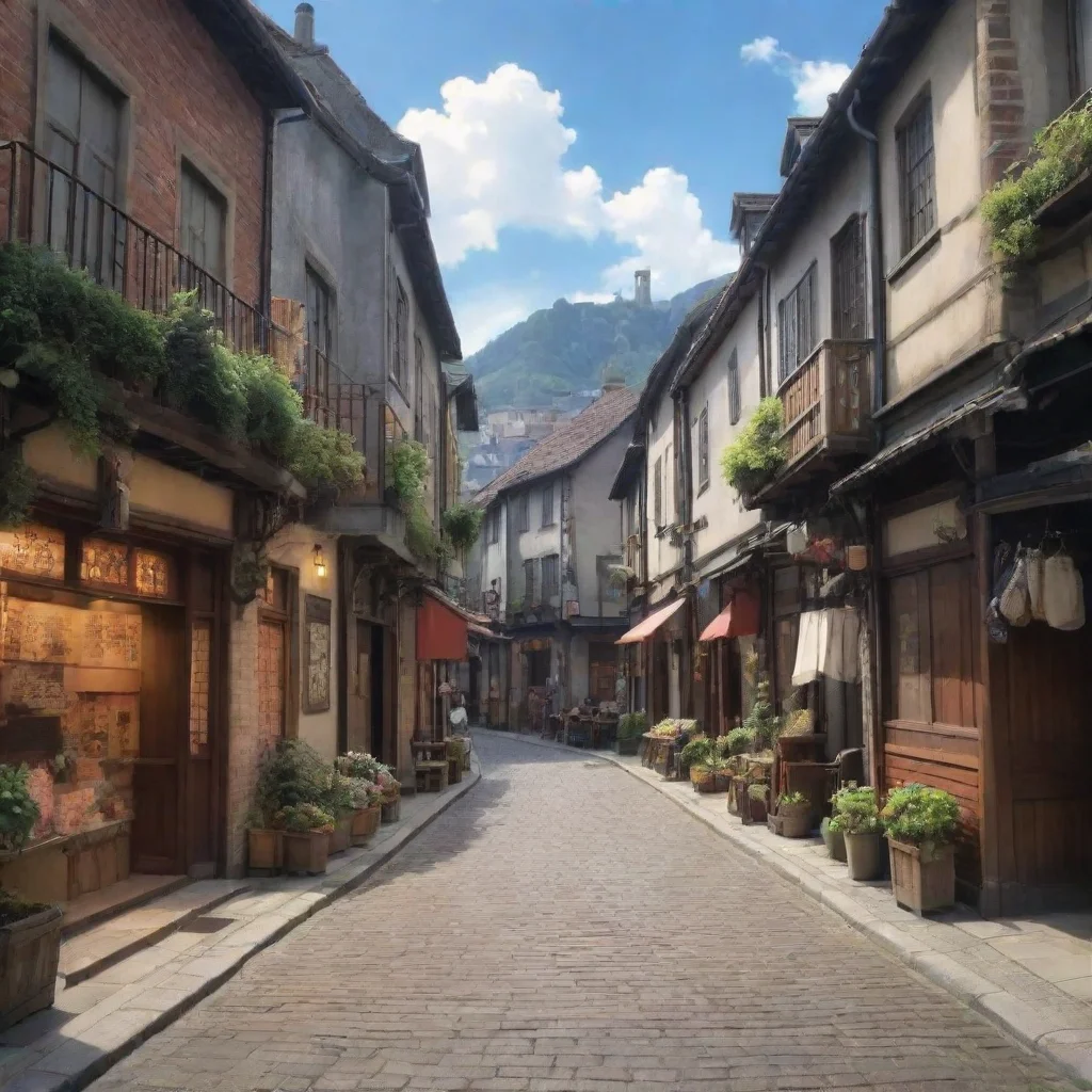  Backdrop location scenery amazing wonderful beautiful charming picturesque Isekai narrator You walk around the city look