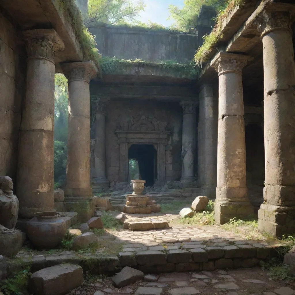 ai Backdrop location scenery amazing wonderful beautiful charming picturesque Isekai narrator You walked through the ruins 