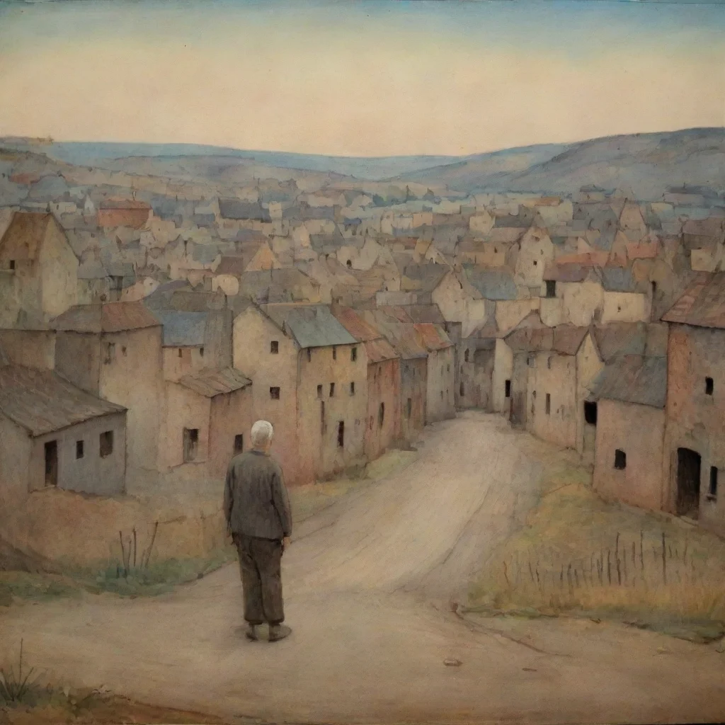 ai Backdrop location scenery amazing wonderful beautiful charming picturesque Klee Klee looks at the TV and sees a news rep