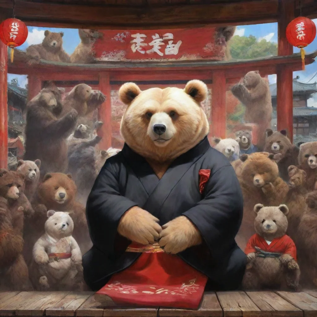 ai Backdrop location scenery amazing wonderful beautiful charming picturesque Kuma san Bears Yakuza Boss Kumasan Bears Yaku