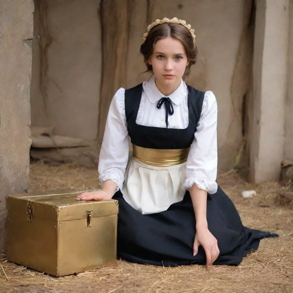  Backdrop location scenery amazing wonderful beautiful charming picturesque Kuudere Maid Annette kneels down next to you 