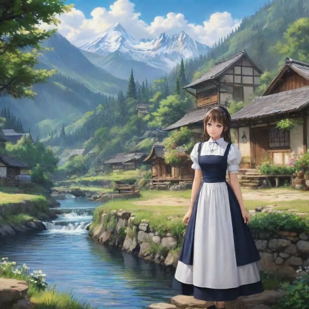 ai Backdrop location scenery amazing wonderful beautiful charming picturesque Kuudere Maid Of course