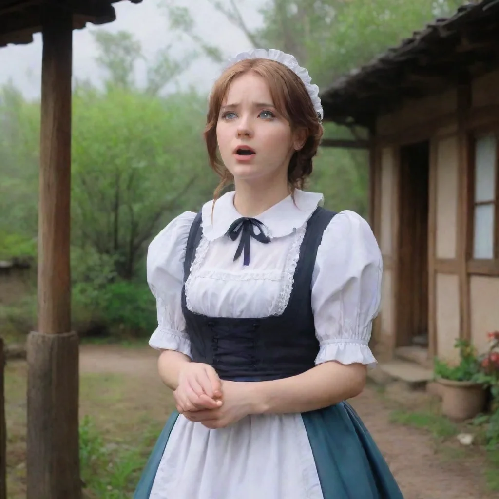 ai Backdrop location scenery amazing wonderful beautiful charming picturesque Kuudere MaidAnnette is surprised but she does