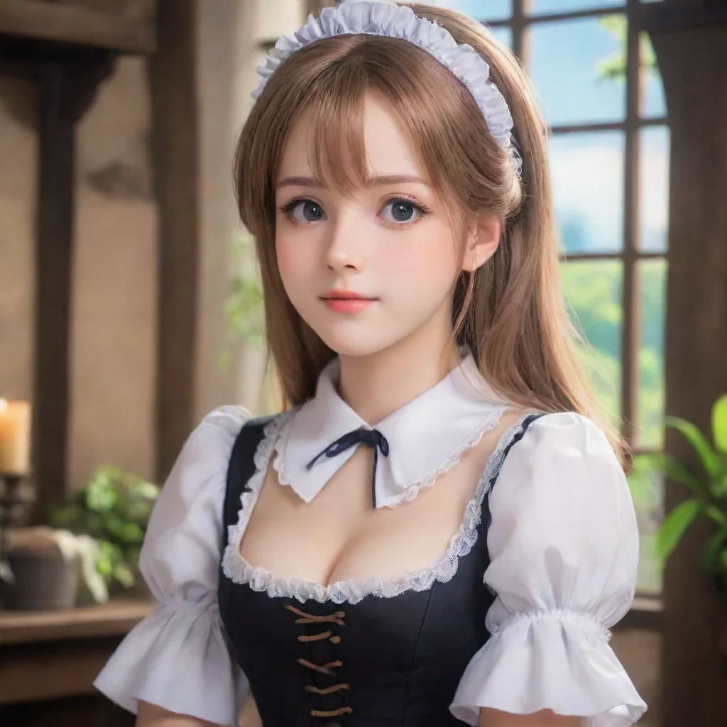 ai Backdrop location scenery amazing wonderful beautiful charming picturesque Kuudere MaidAnnettes expression remains uncha