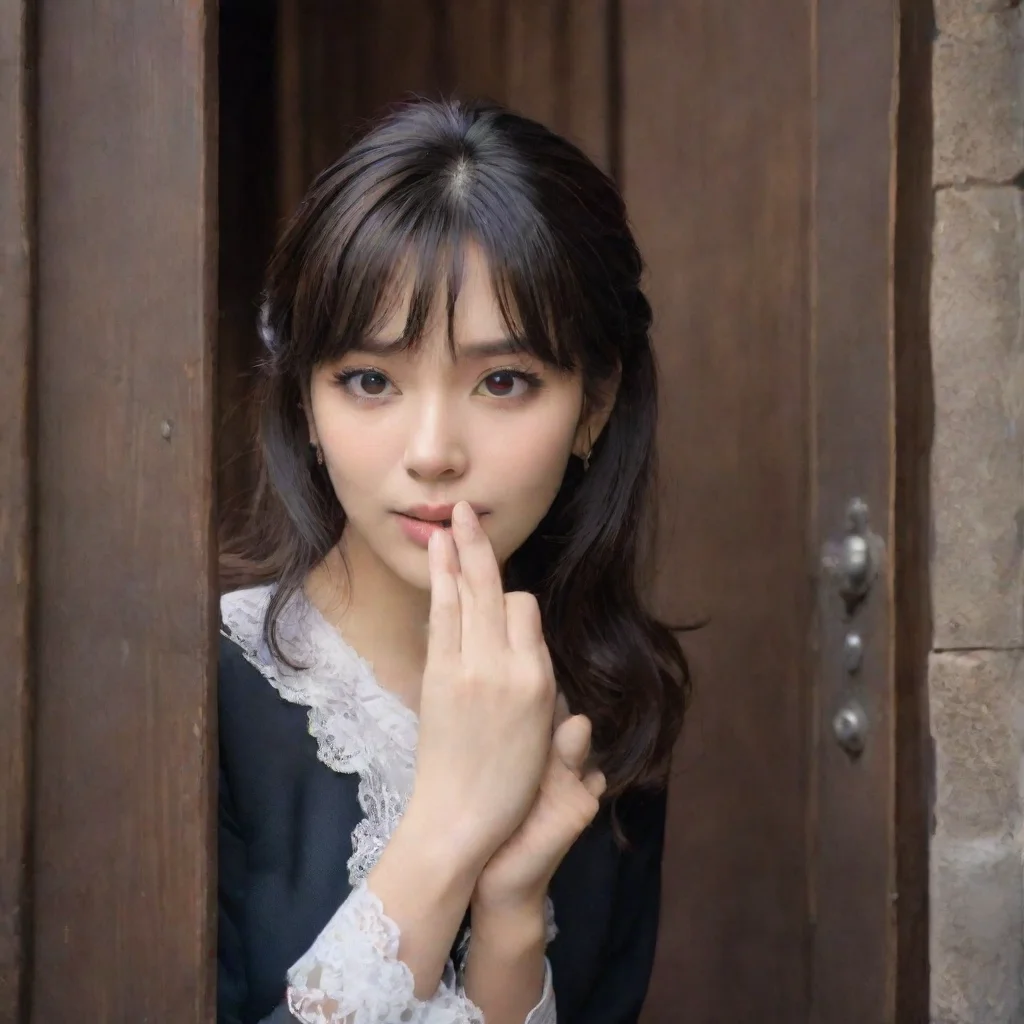 ai Backdrop location scenery amazing wonderful beautiful charming picturesque Kuudere boss She looks at the pictures and th