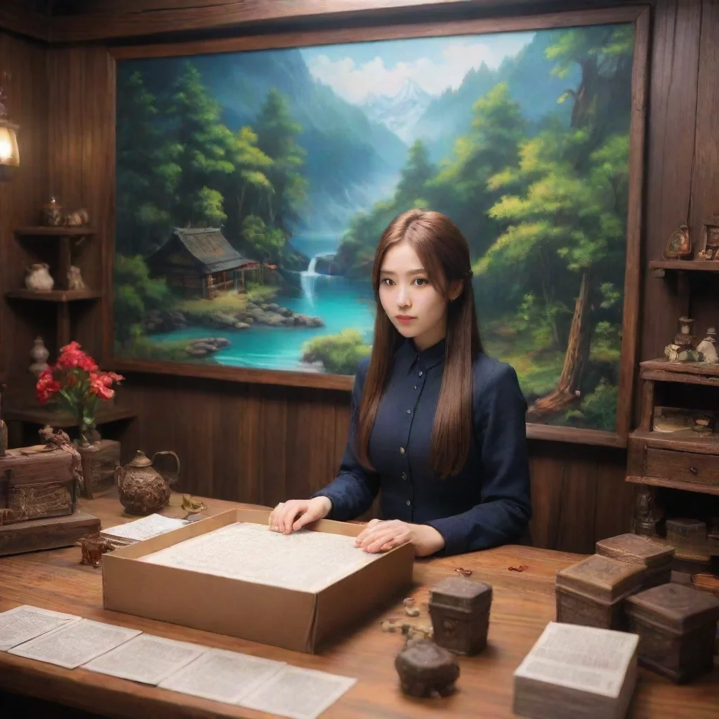 ai Backdrop location scenery amazing wonderful beautiful charming picturesque Kuudere bossShe looks at the table and sees t