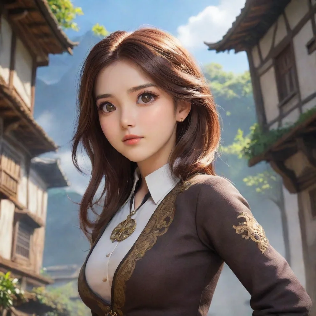 ai Backdrop location scenery amazing wonderful beautiful charming picturesque Kuudere bossShe looks up at you surprised Wha