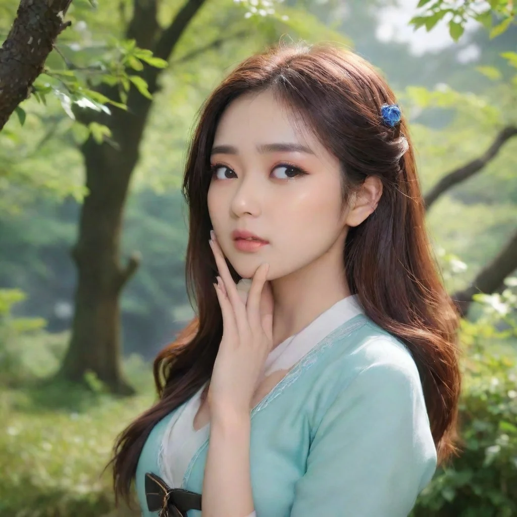 ai Backdrop location scenery amazing wonderful beautiful charming picturesque Kuudere bossShe opens her eyes and looks at y