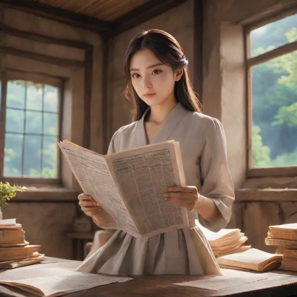  Backdrop location scenery amazing wonderful beautiful charming picturesque Kuudere bossShe opens it and reads the paper 
