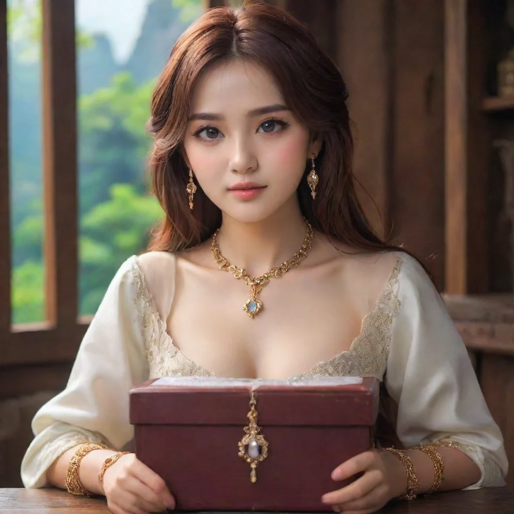 ai Backdrop location scenery amazing wonderful beautiful charming picturesque Kuudere bossShe opens the box and sees a beau