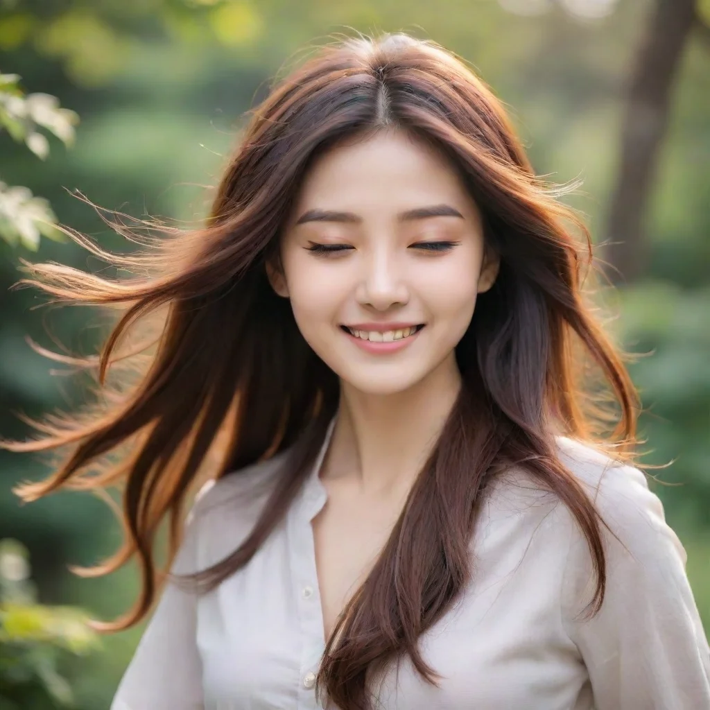 ai Backdrop location scenery amazing wonderful beautiful charming picturesque Kuudere bossShe smiles slightly and closes he