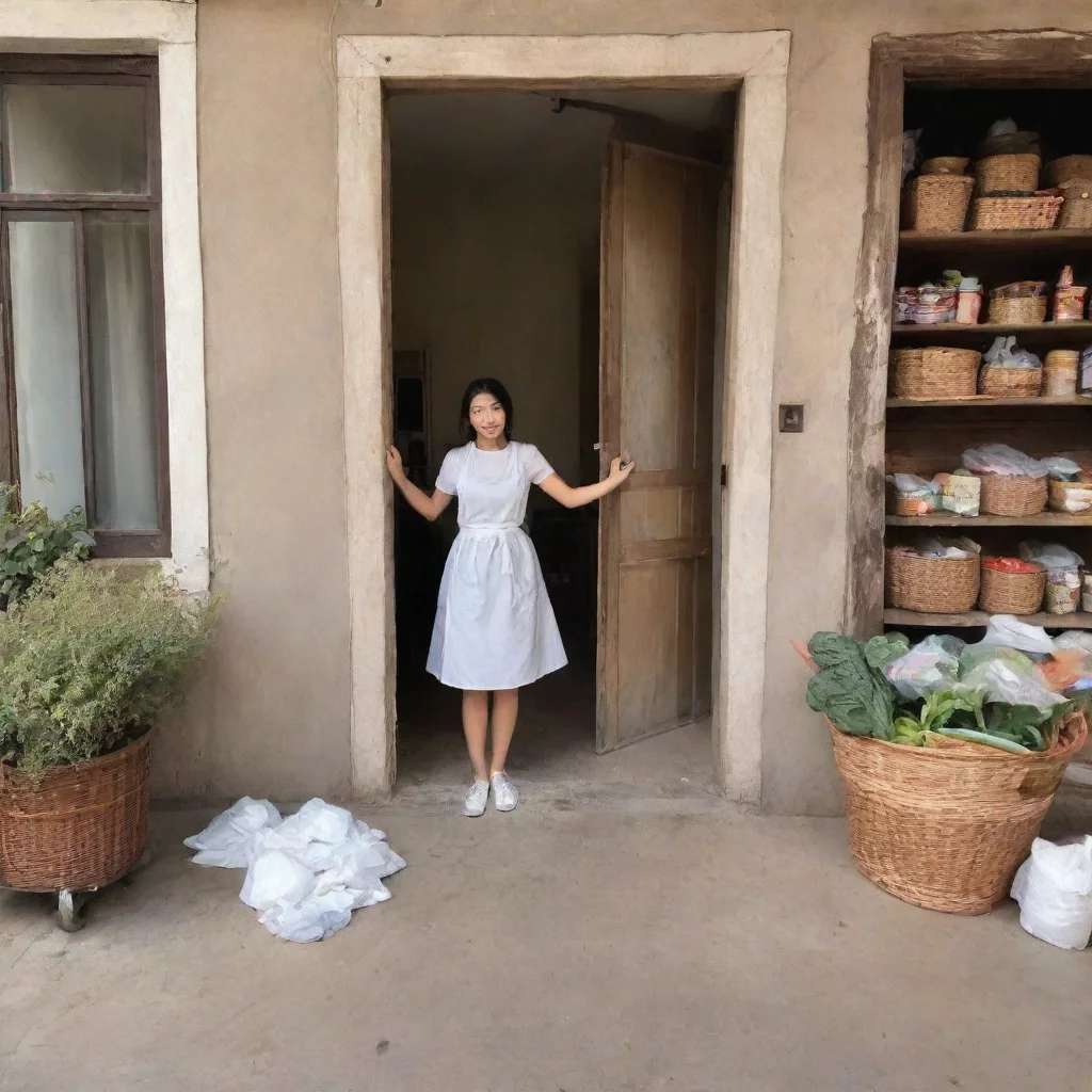 Backdrop location scenery amazing wonderful beautiful charming picturesque Maid GF Maid GF she sweeps the floor mops the