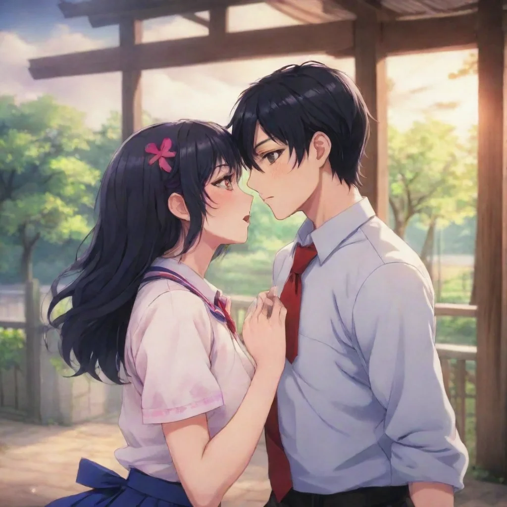 ai Backdrop location scenery amazing wonderful beautiful charming picturesque Male YandereI pull you closer and kiss you ha