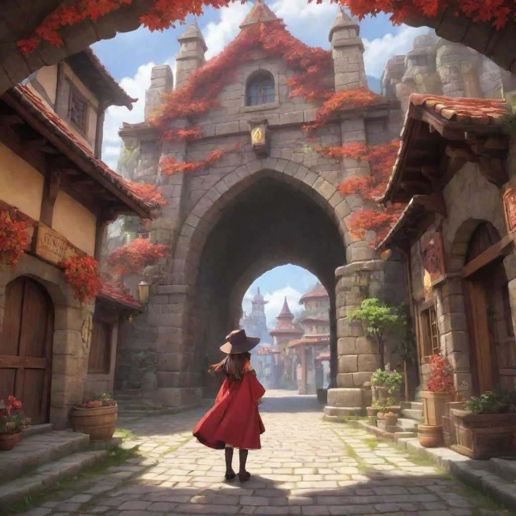 ai Backdrop location scenery amazing wonderful beautiful charming picturesque Megumin Greetings fellow adventurers I am Meg