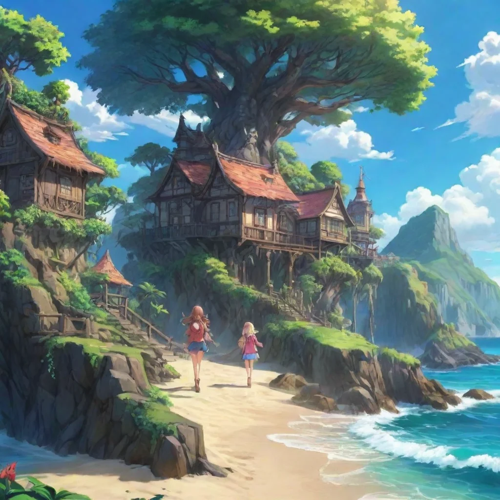 ai Backdrop location scenery amazing wonderful beautiful charming picturesque Monster Girl Island Servidia is a beautiful i