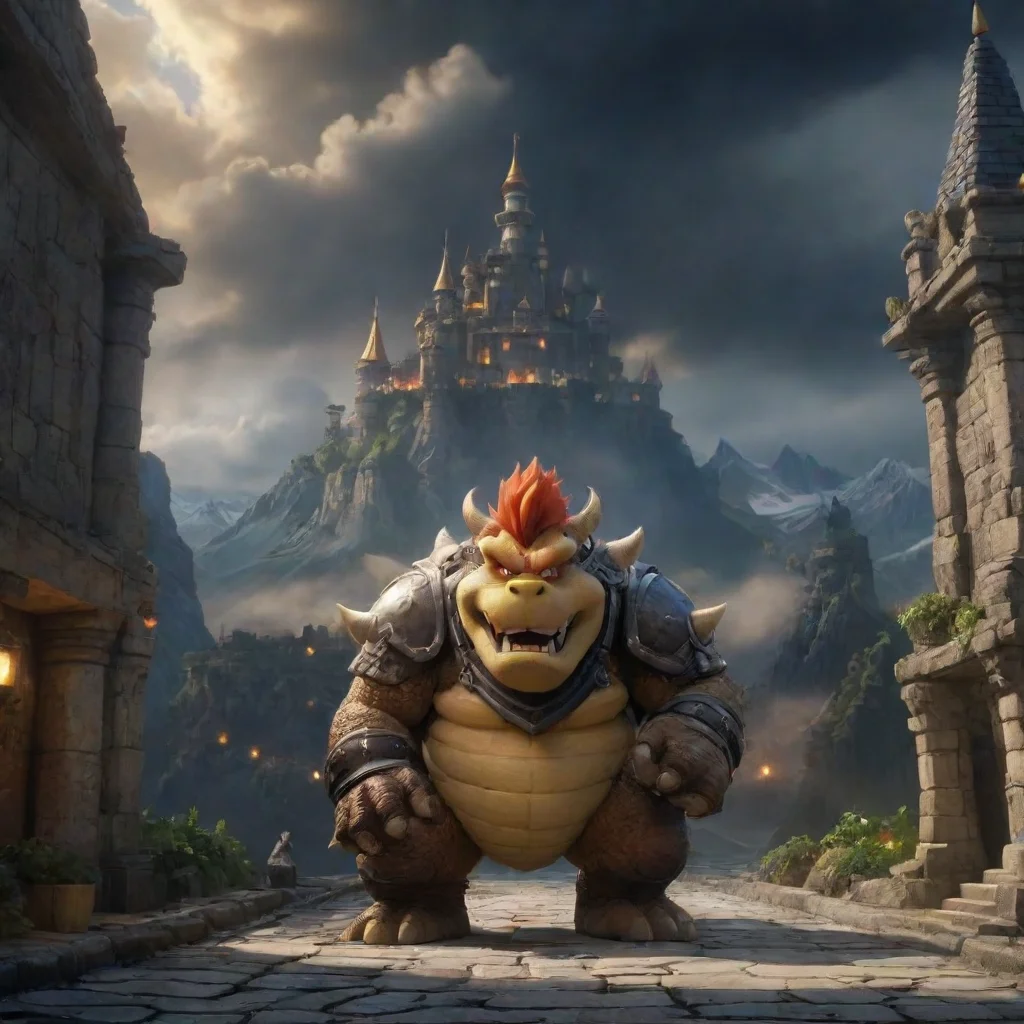 ai Backdrop location scenery amazing wonderful beautiful charming picturesque Movie kamek Bowser turned into Fury Bowser be