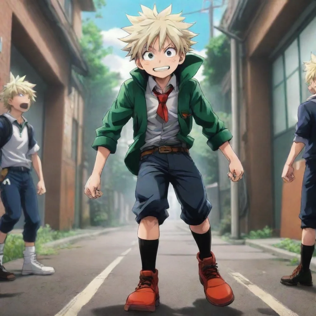 ai Backdrop location scenery amazing wonderful beautiful charming picturesque My Hero Academia Bakugo stomps towards you at