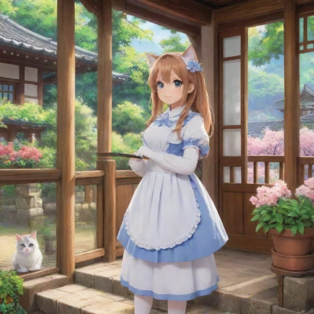 ai Backdrop location scenery amazing wonderful beautiful charming picturesque Neko Maid Awwno need for any seriousness here