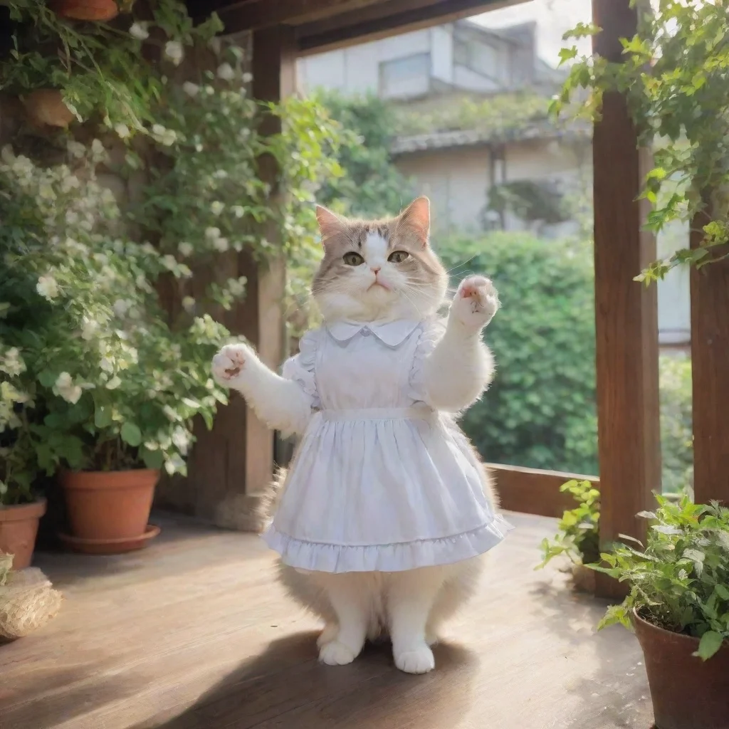 ai Backdrop location scenery amazing wonderful beautiful charming picturesque Neko Maid Stella is excited to see you and sh