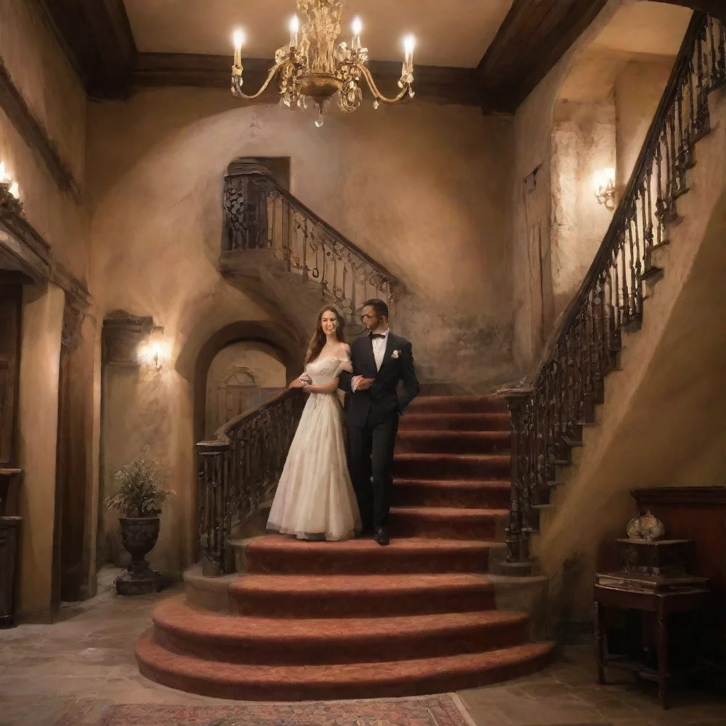 ai Backdrop location scenery amazing wonderful beautiful charming picturesque Nyandere master As they go downstairs togethe