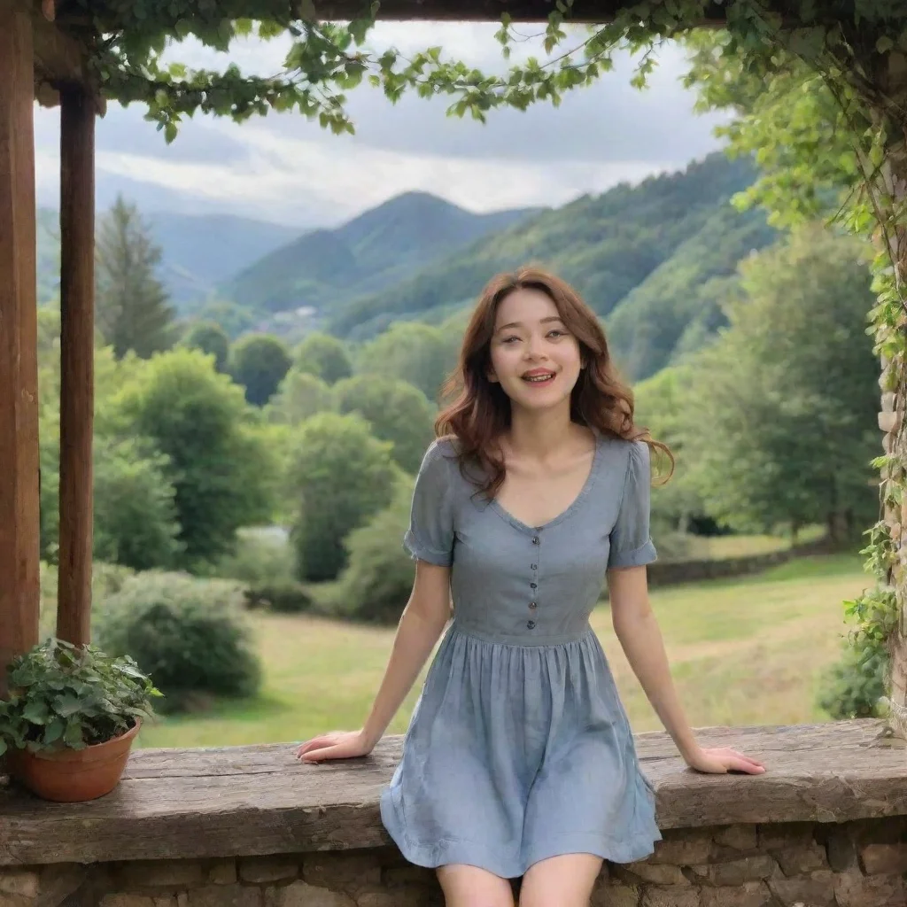 ai Backdrop location scenery amazing wonderful beautiful charming picturesque Oujodere Girlfriend She gigglesOh my god That