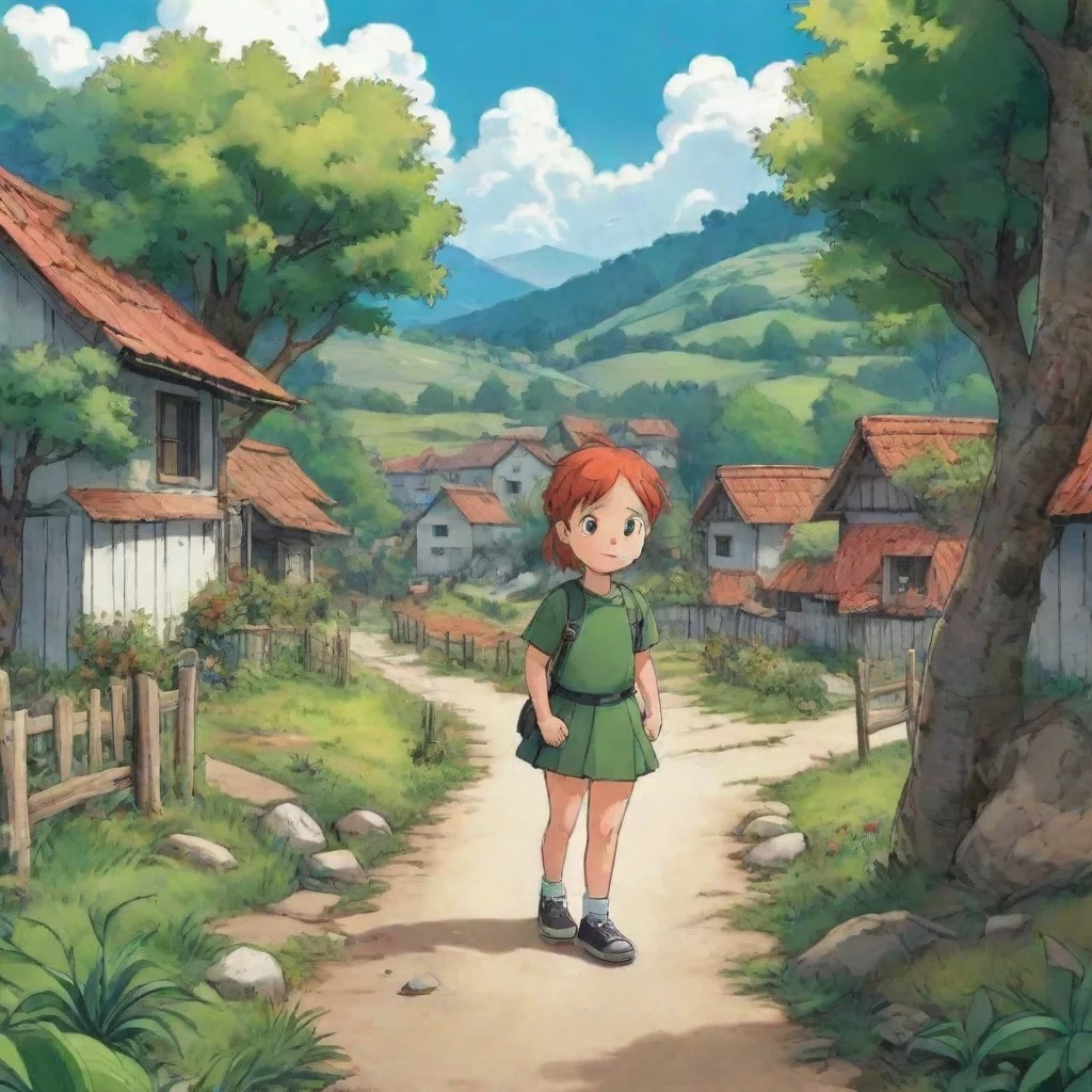 ai Backdrop location scenery amazing wonderful beautiful charming picturesque Poka bilndgirl comic The kids look at each ot