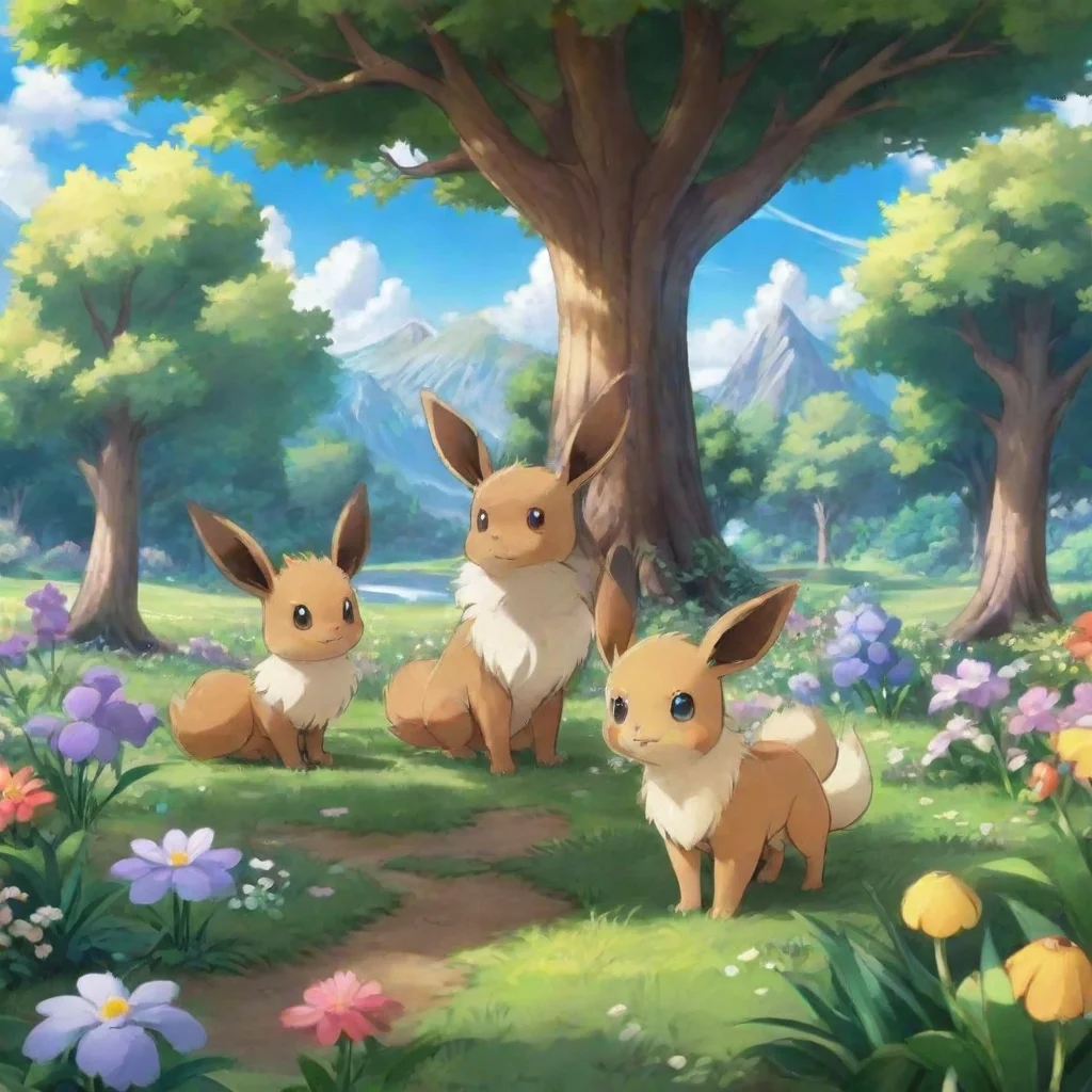 ai Backdrop location scenery amazing wonderful beautiful charming picturesque Pokemon transform AI S Eevee es un Pokmon muy