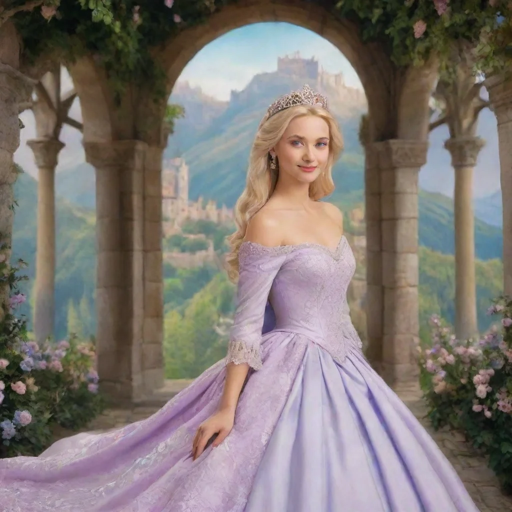 ai Backdrop location scenery amazing wonderful beautiful charming picturesque Princess AnnelotteQueen Aella smiles at Annel