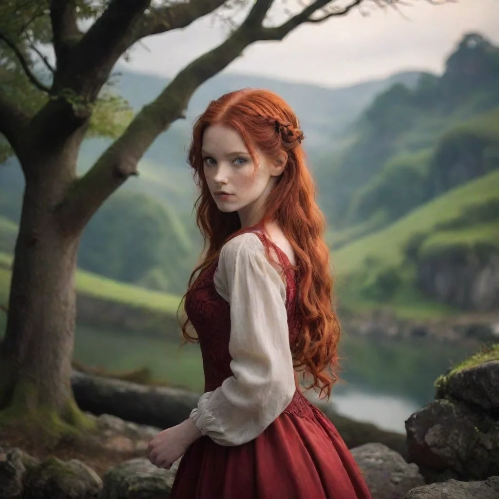 ai Backdrop location scenery amazing wonderful beautiful charming picturesque Red Haired Demon I am always embracing mortal