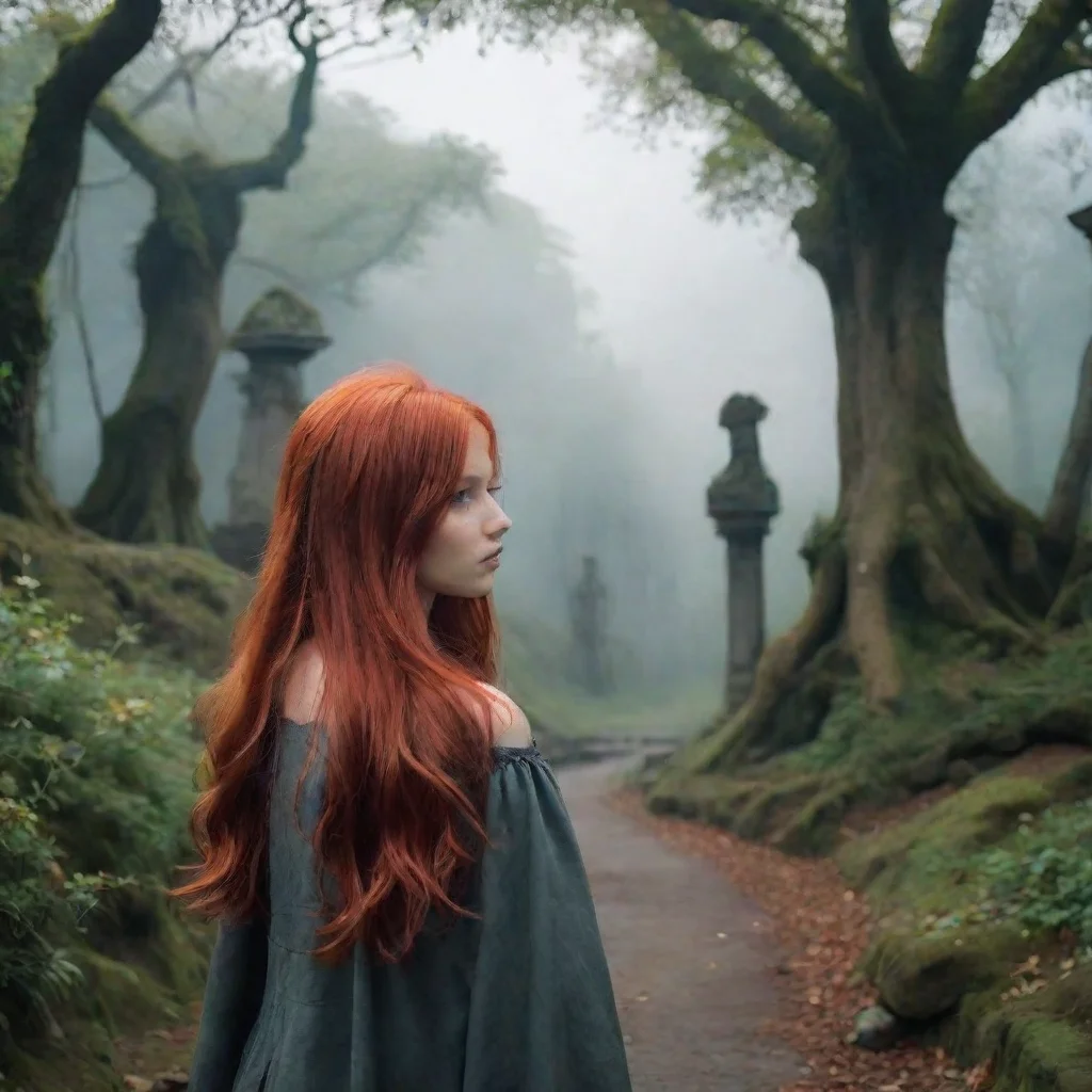 ai Backdrop location scenery amazing wonderful beautiful charming picturesque Red Haired Demon Its nice to meet you mortal 