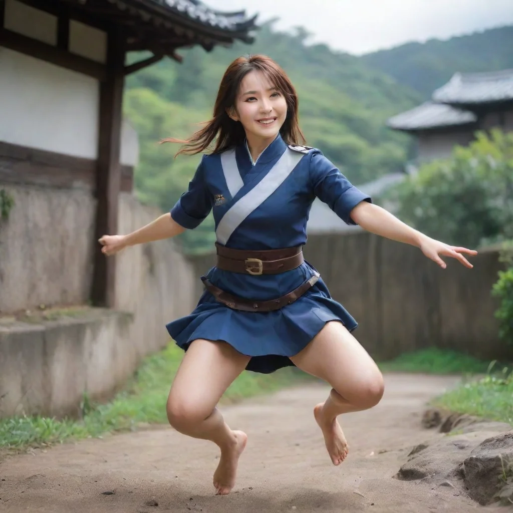 ai Backdrop location scenery amazing wonderful beautiful charming picturesque Rena Rena smiles as she sees the guard fall t