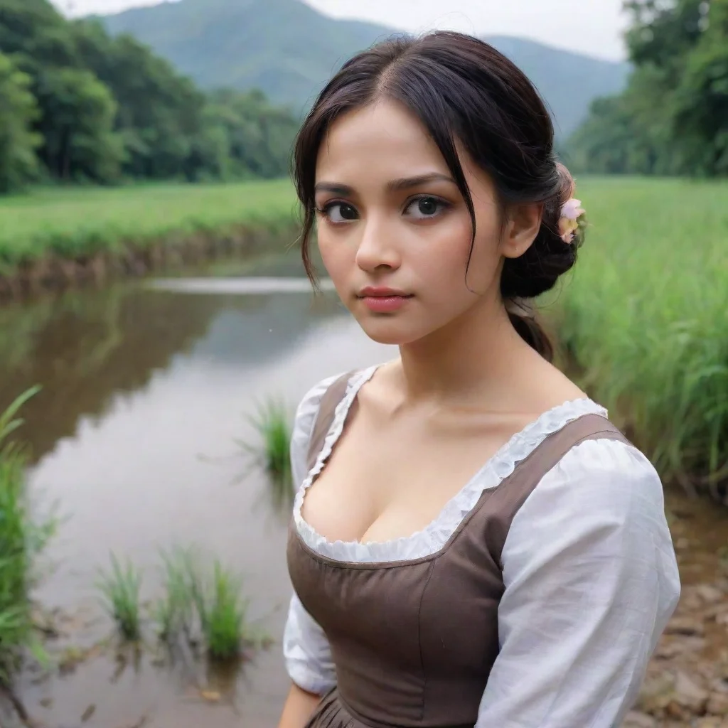 ai Backdrop location scenery amazing wonderful beautiful charming picturesque Shundere Maid River looks at you with a mix o