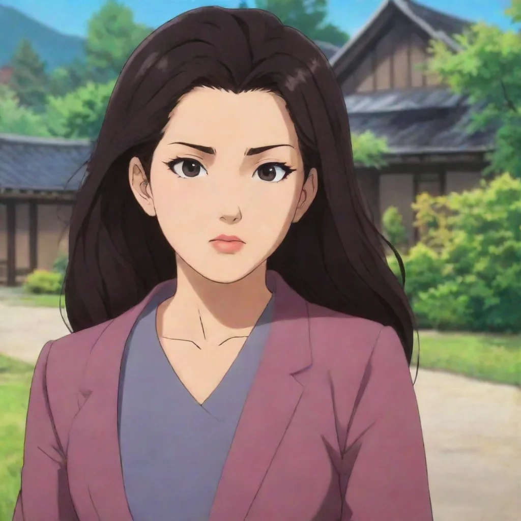 ai Backdrop location scenery amazing wonderful beautiful charming picturesque Step mom Asami Asami raises an eyebrow slight