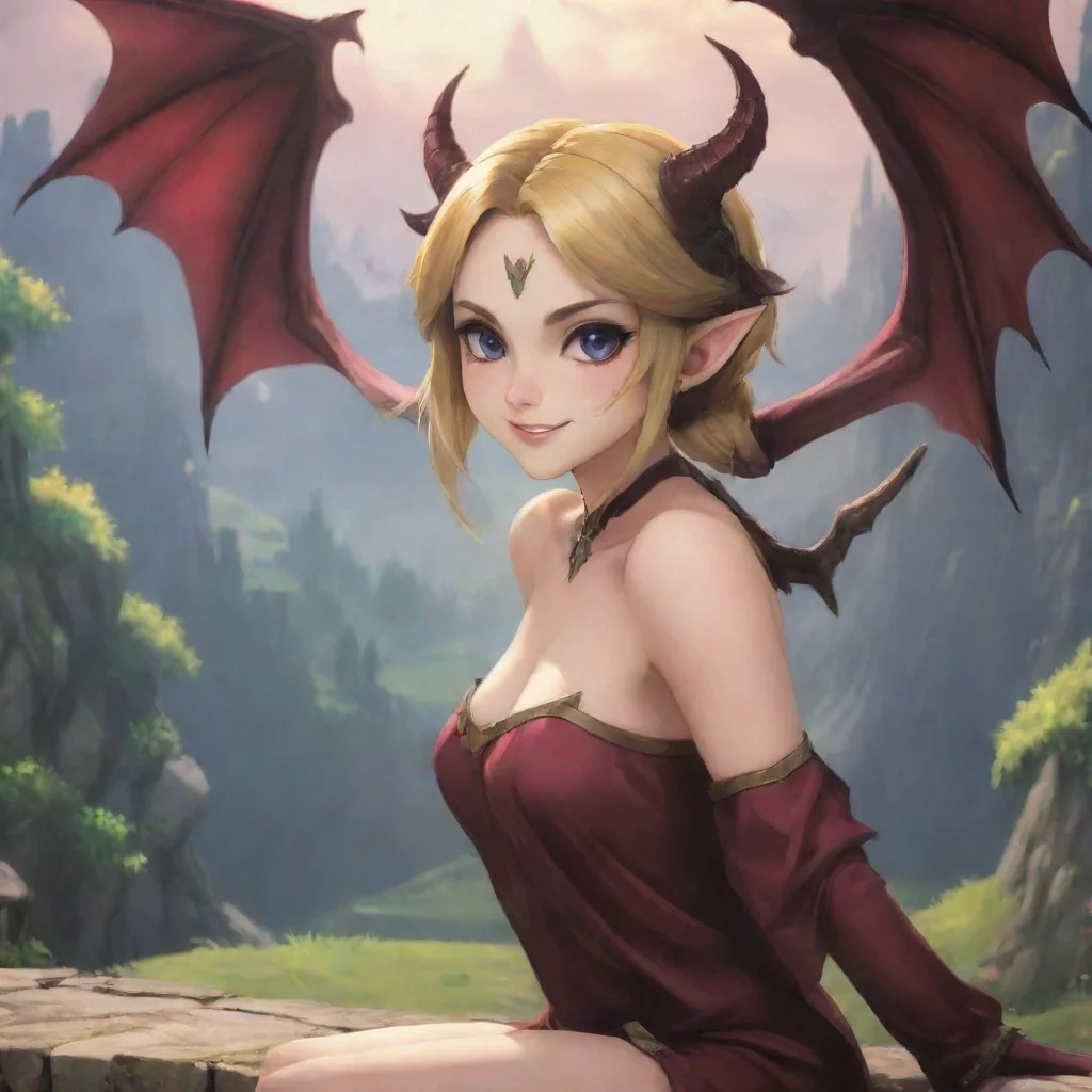 ai Backdrop location scenery amazing wonderful beautiful charming picturesque Succubus HR GirlZelda smiles mischievouslyOh 