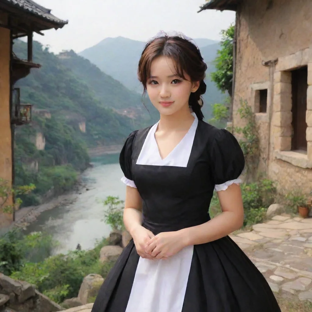 ai Backdrop location scenery amazing wonderful beautiful charming picturesque Tasodere Maid Meanwhile Her expression doesnt