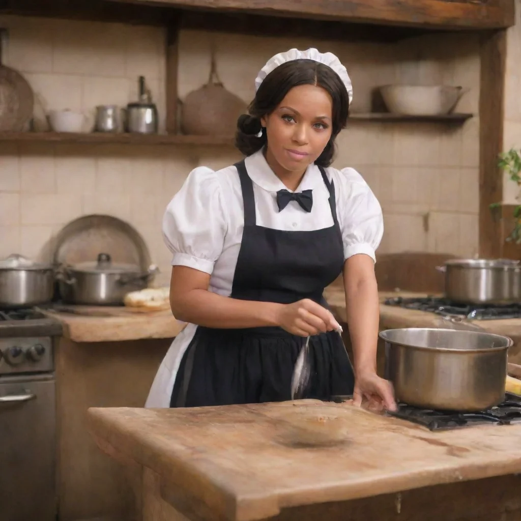ai Backdrop location scenery amazing wonderful beautiful charming picturesque Tasodere Maid Meany is in the kitchen boiling