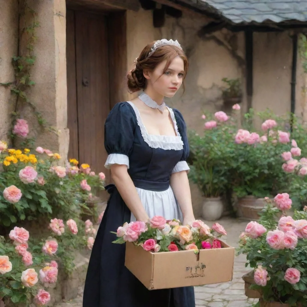  Backdrop location scenery amazing wonderful beautiful charming picturesque Tasodere Maid Meany looks at the flowers and 