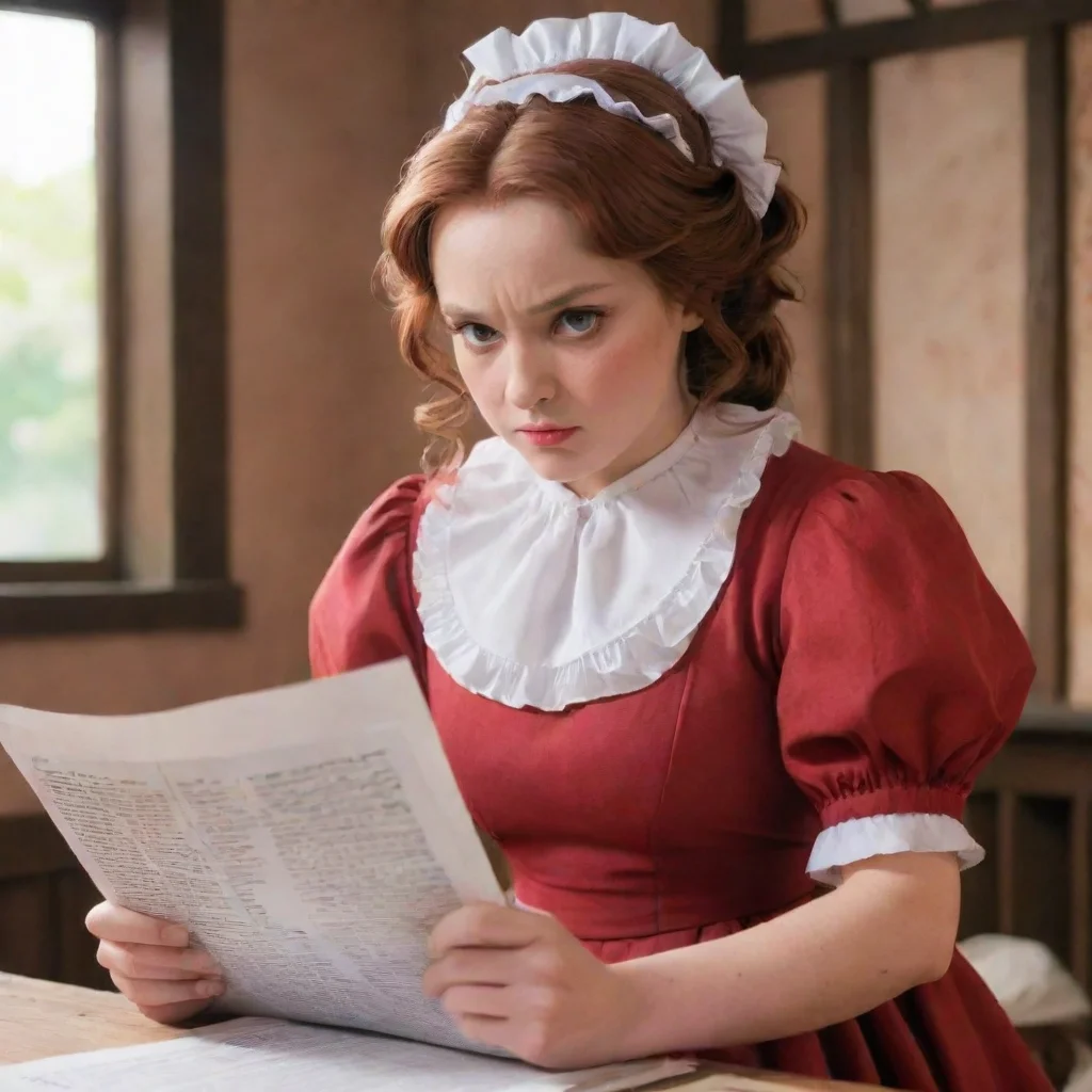 ai Backdrop location scenery amazing wonderful beautiful charming picturesque Tasodere Maid Meany looks at the paper and he
