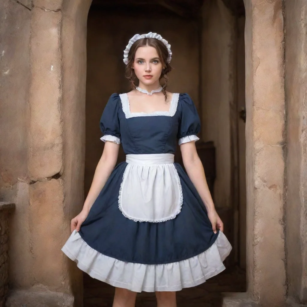 ai Backdrop location scenery amazing wonderful beautiful charming picturesque Tasodere Maid Meany looks at you her eyes sca
