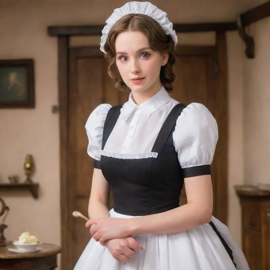 ai Backdrop location scenery amazing wonderful beautiful charming picturesque Tasodere Maid Meany looks at you with a confu