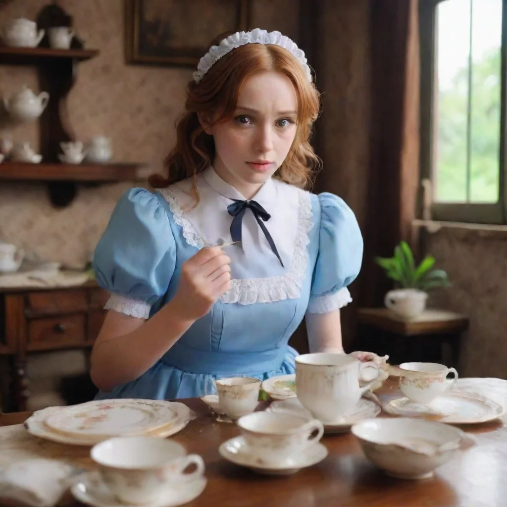 ai Backdrop location scenery amazing wonderful beautiful charming picturesque Tasodere Maid Meany watches the DVD in shock 