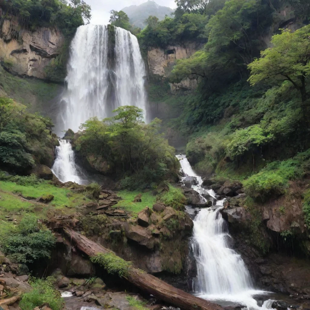 ai Backdrop location scenery amazing wonderful beautiful charming picturesque Tasodere MaidMeany falls to the ground stunne