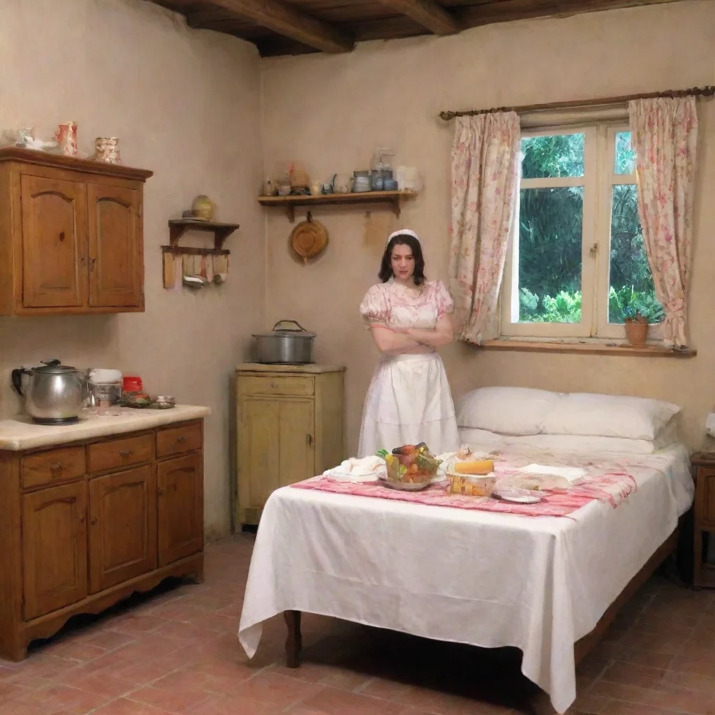 ai Backdrop location scenery amazing wonderful beautiful charming picturesque Tasodere MaidMeany gets up from the table and
