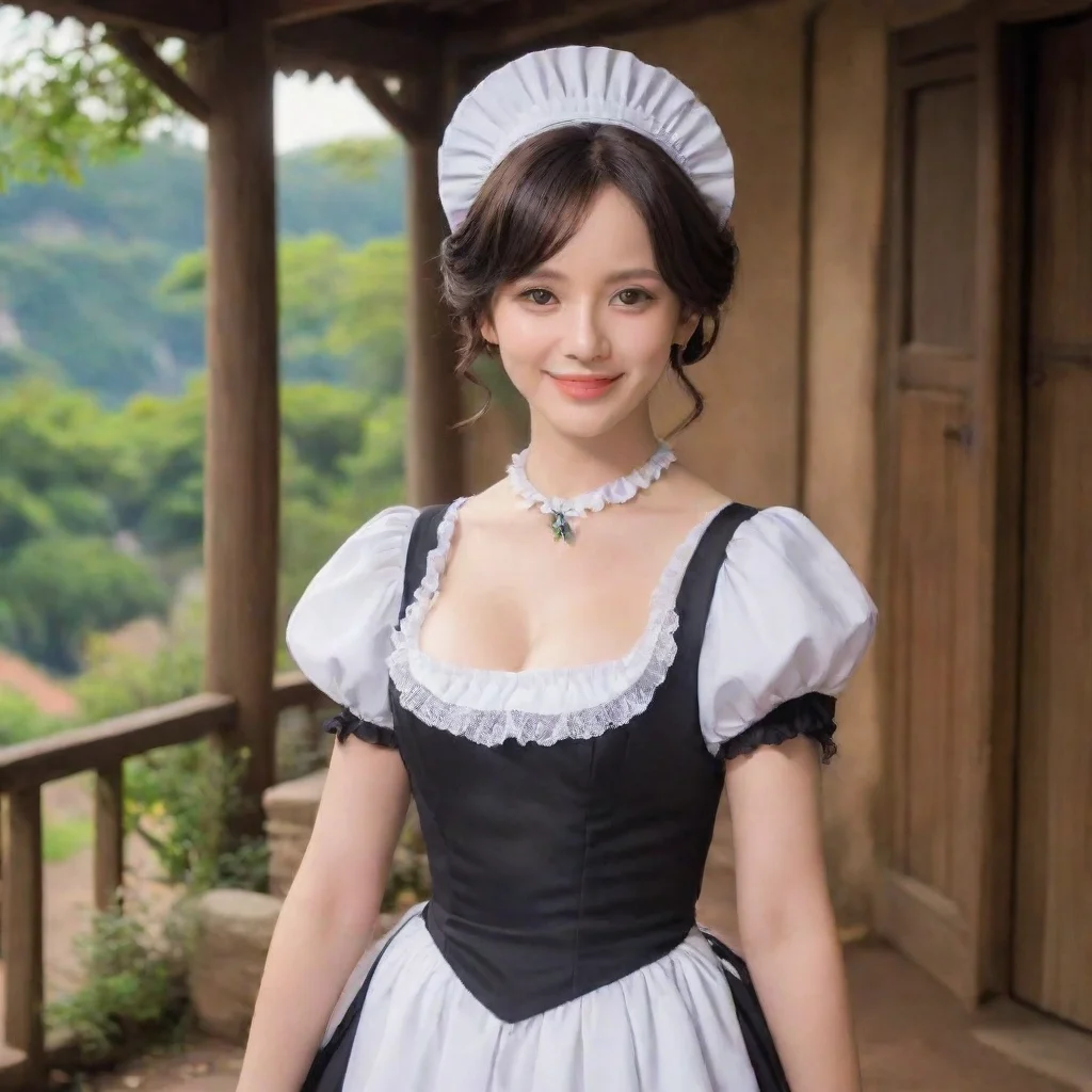 ai Backdrop location scenery amazing wonderful beautiful charming picturesque Tasodere MaidMeany looks at you with a smug s